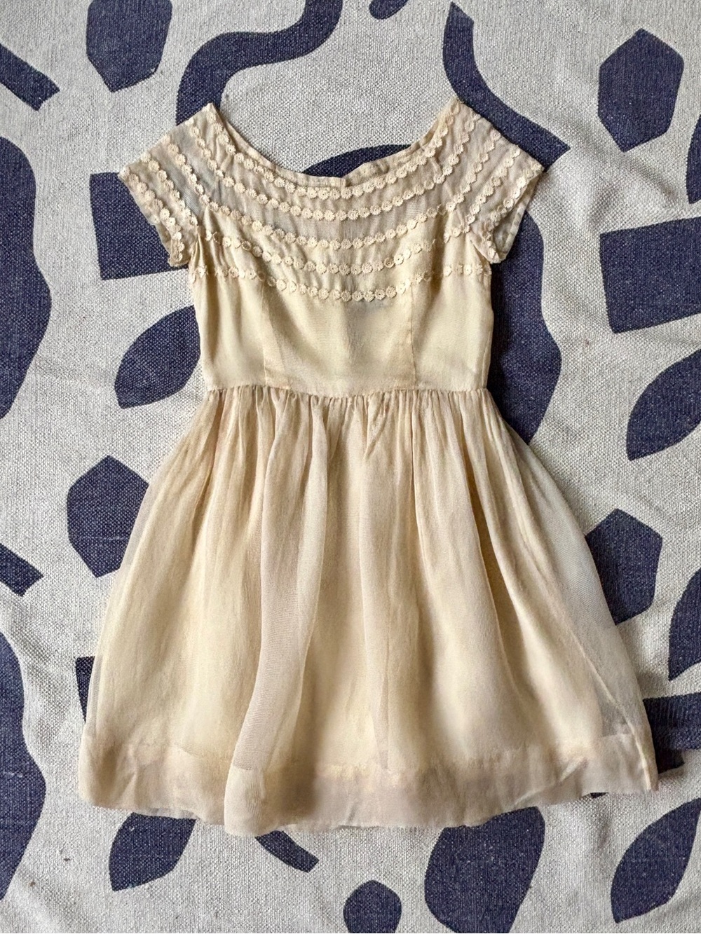 Orla Kiely Cream Lace Yoke Tulle Dress